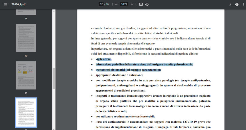 “Tachipirina e vigile attesa” erano contenuti nella circolare ministeriale del 30 Novembre 2020 come “indicazione di gestione clinica”: ecco la prova documentale che confuta le parole di Roberto Speranza